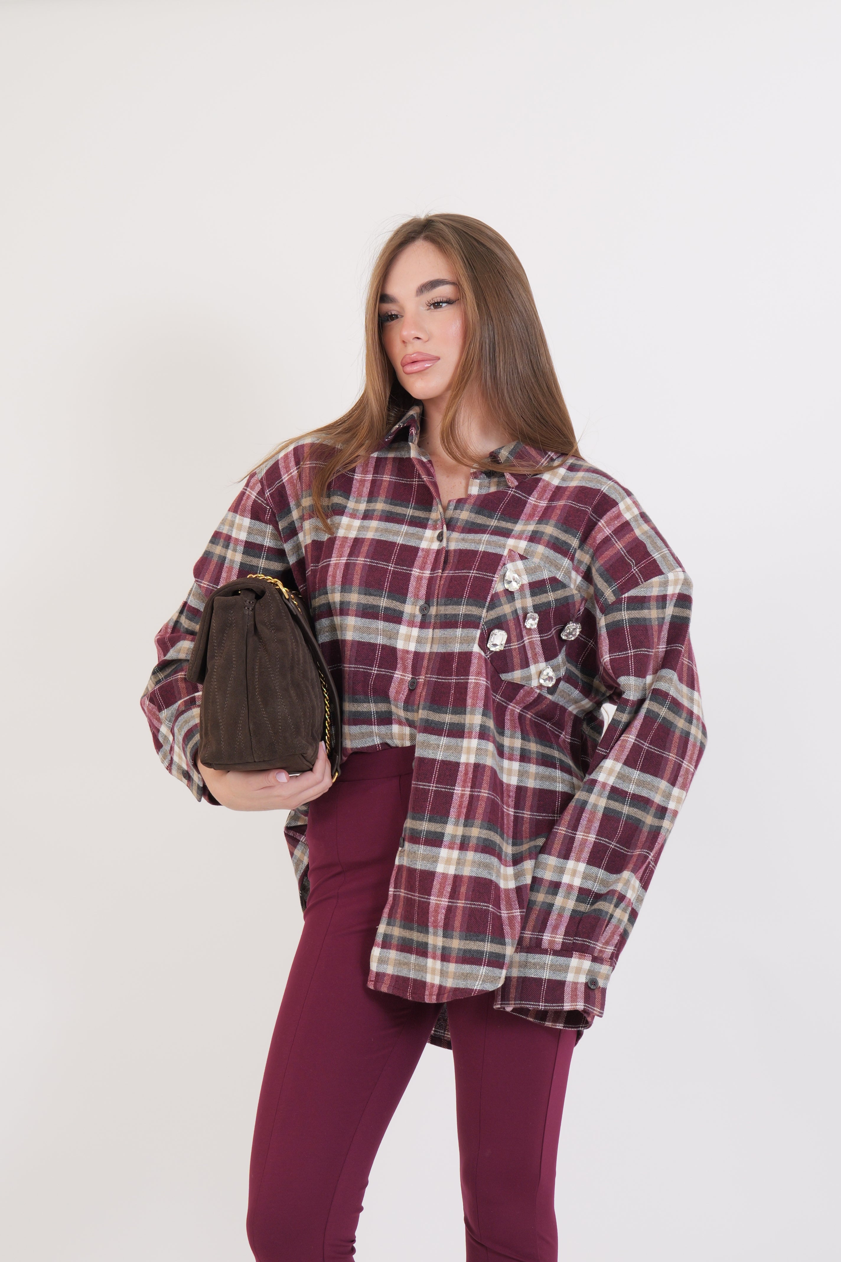CAMICIA JEWELS BORDEAUX