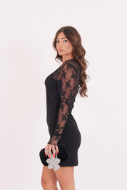 LACE DRESS BITTA BLACK