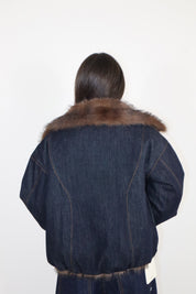 BOMBER DENIM ECOFUR