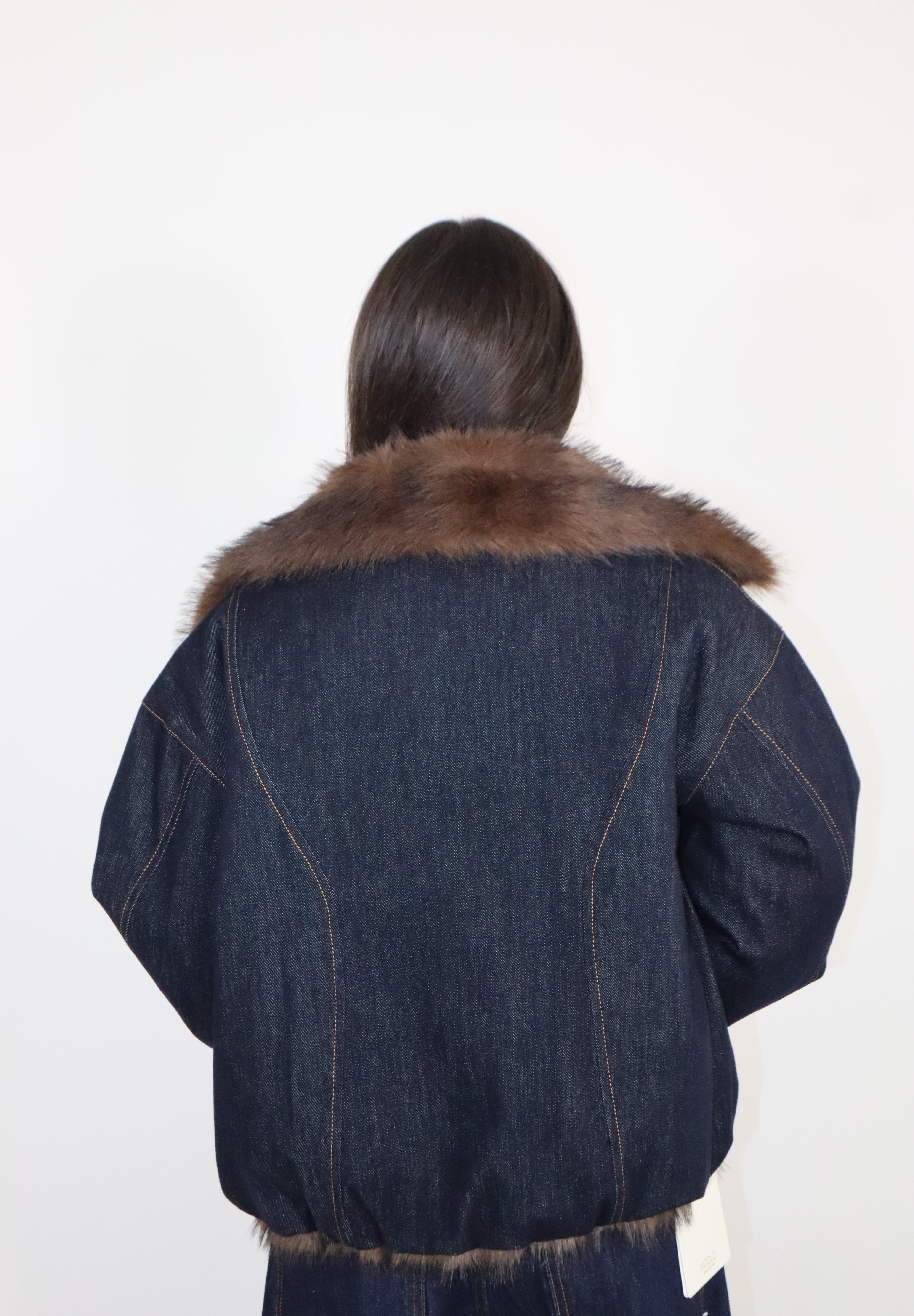 BOMBER DENIM ECOFUR