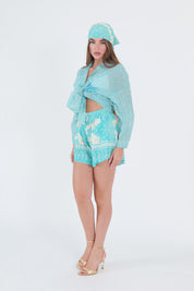 SHORTS FARFALLA TURCHESE