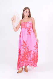 ABITO LEOPARD ROSA/ROSSO