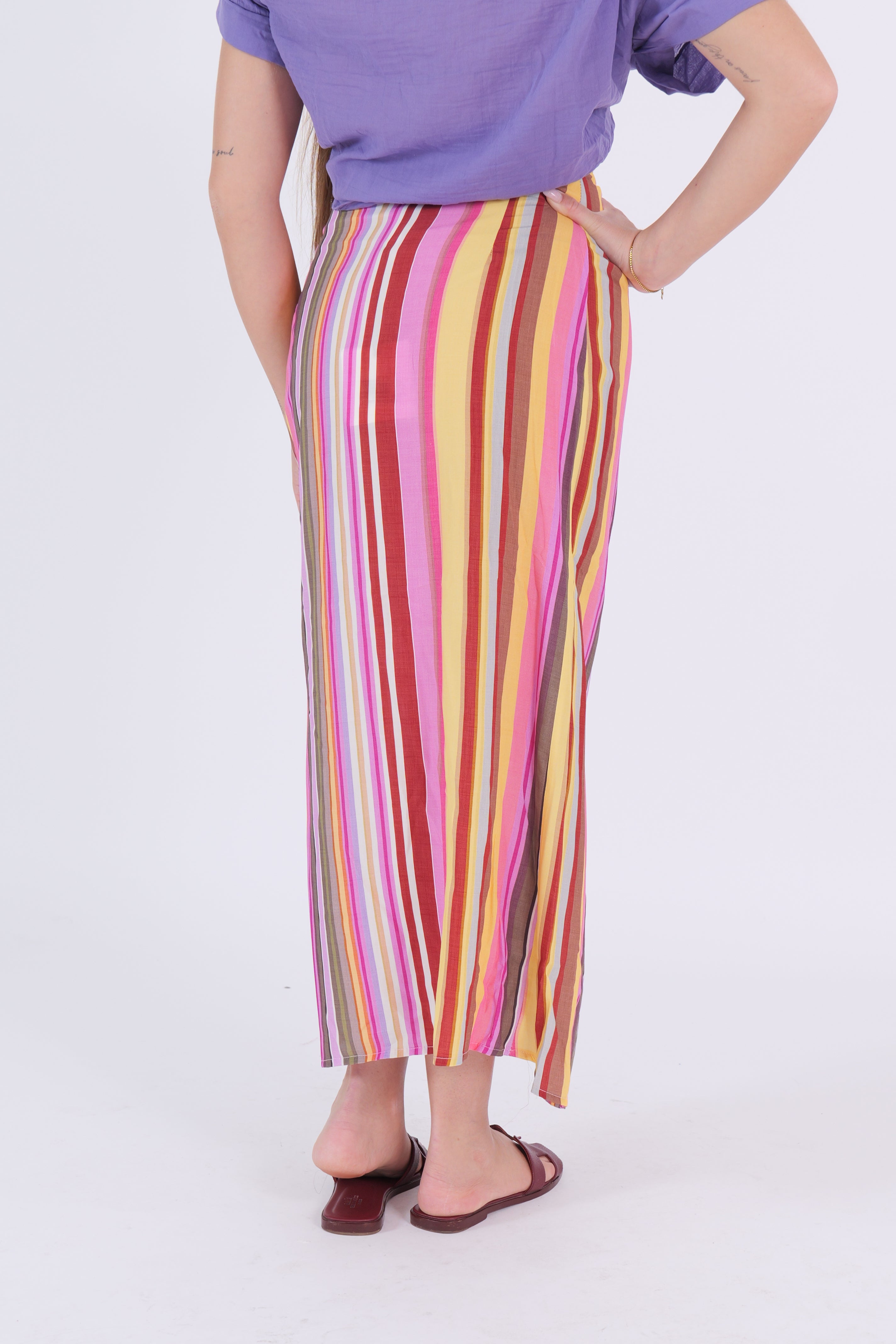 GONNA LUNGA RIGA MULTICOLOR