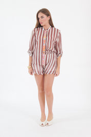 SHORTS FARFALLA PANNA/CUOIO