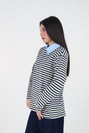 MAGLIA RIGHE COLLO CAMICIA