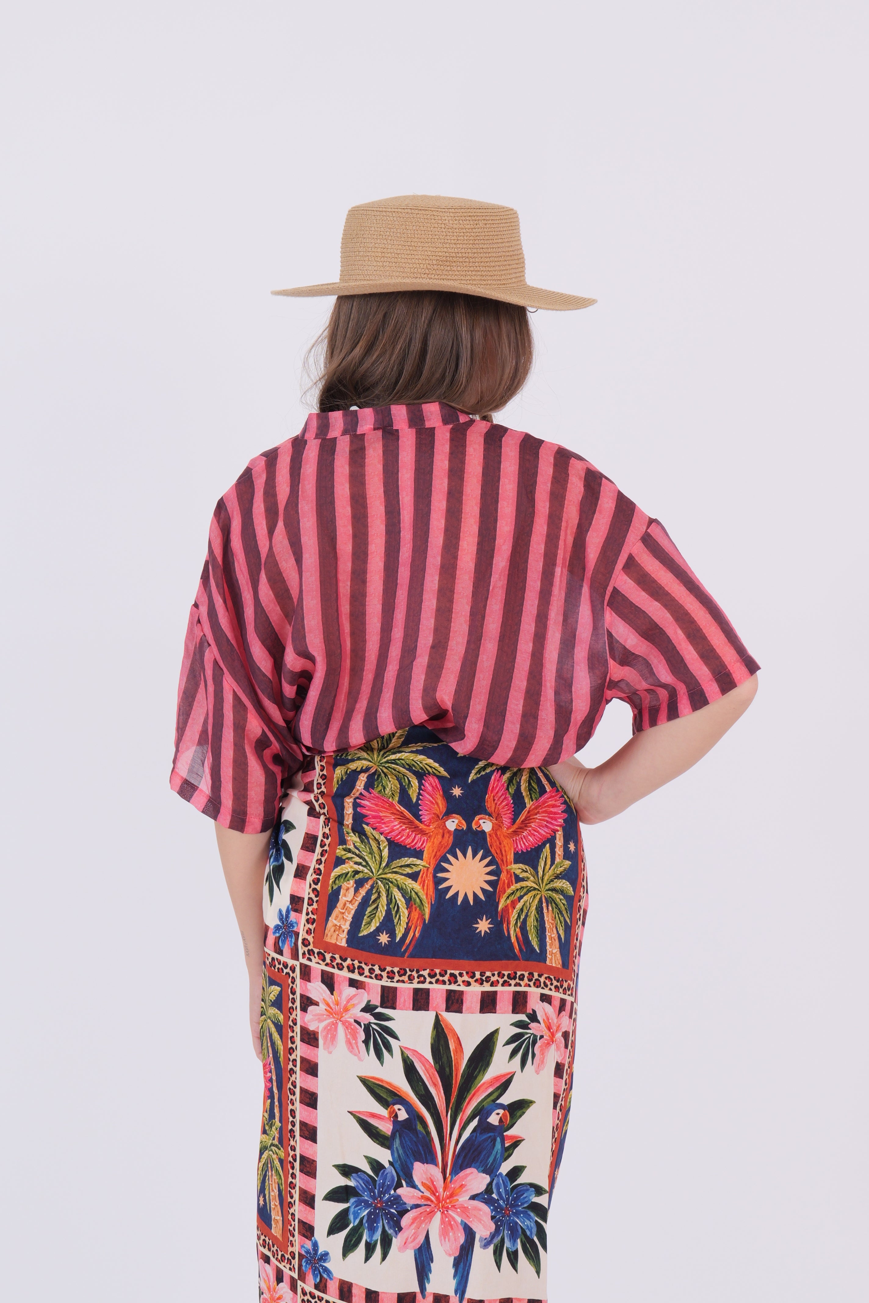 CAMICIA RIGHE MORO E FRAGOLA