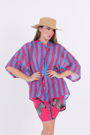 CAMICIA RIGA MAGENTA/TURCHESE