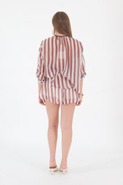 SHORTS FARFALLA PANNA/CUOIO