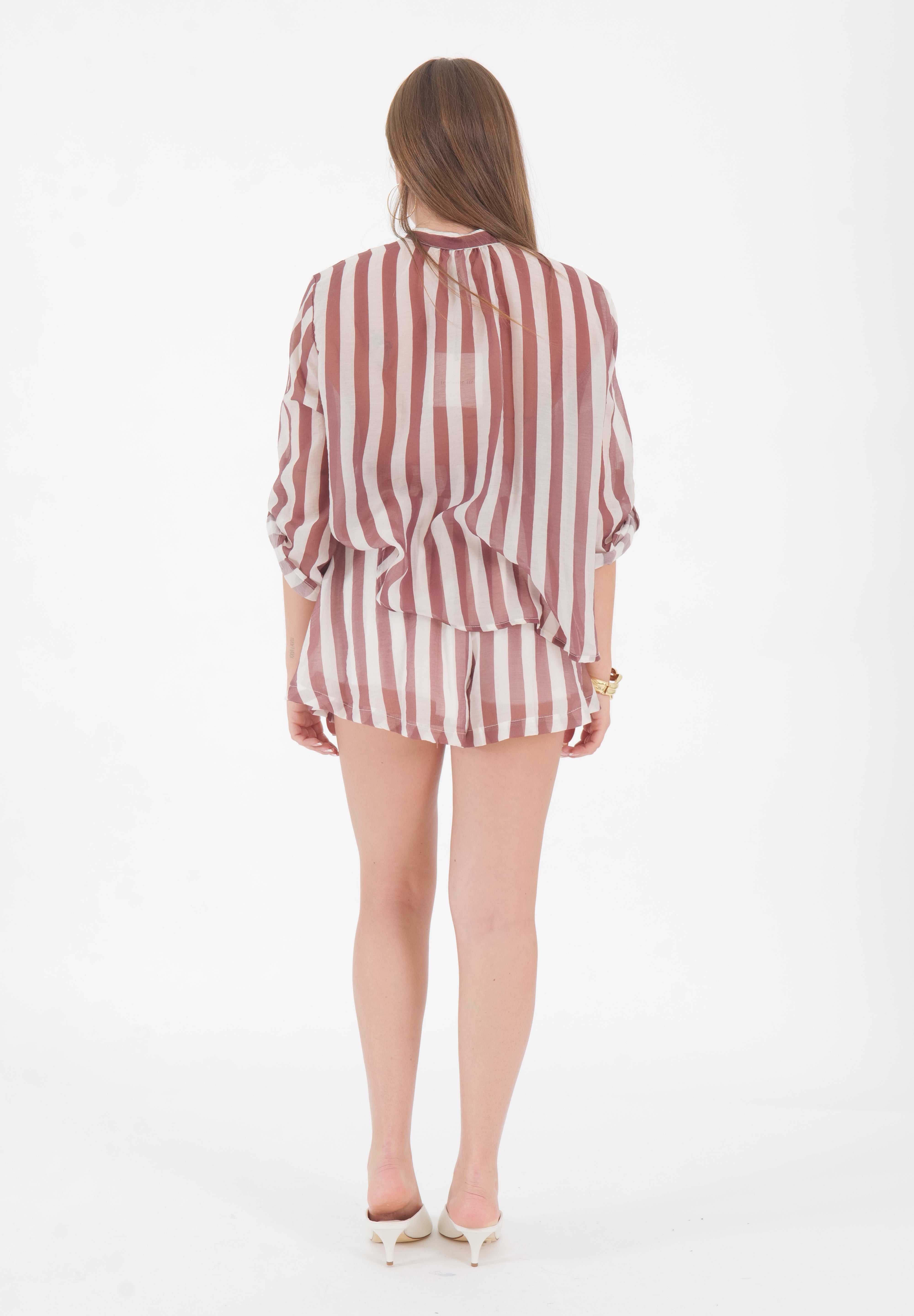 SHORTS FARFALLA PANNA/CUOIO