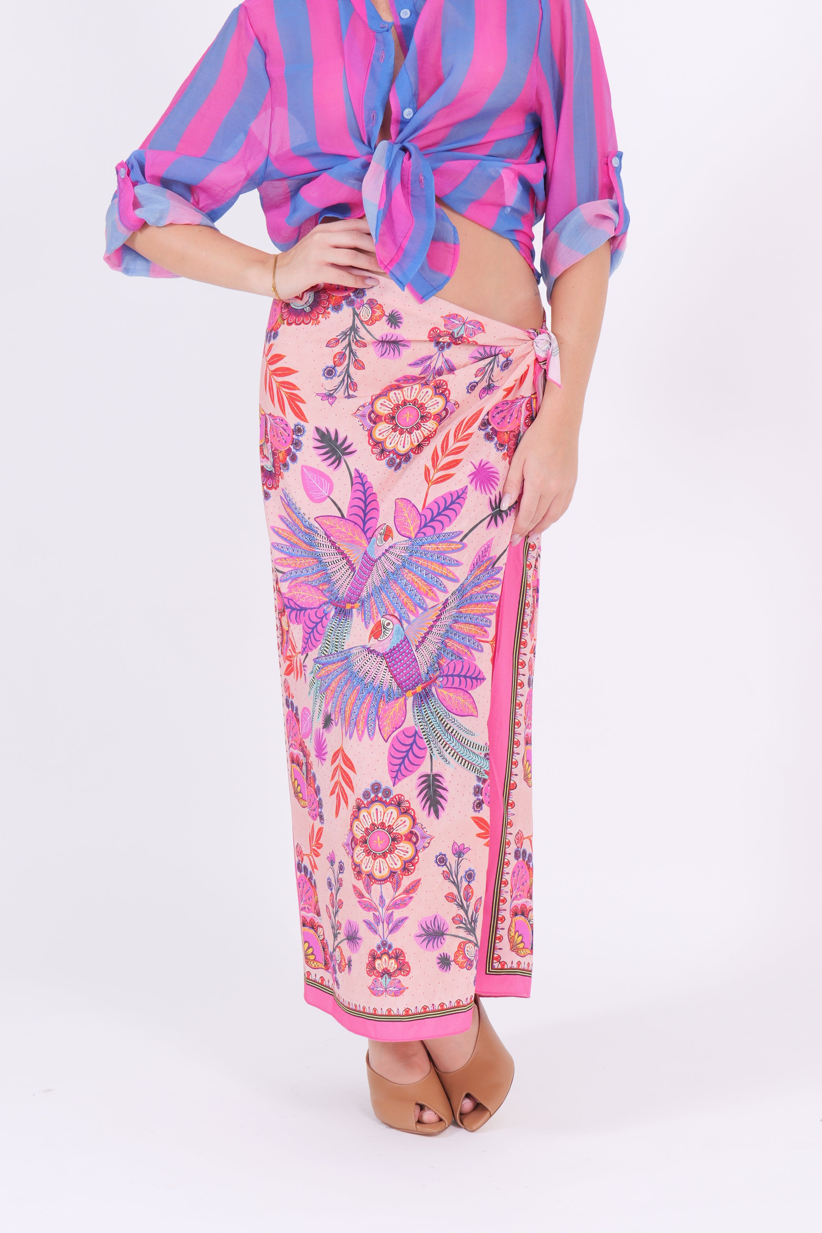 GONNA PAREO PAPPAGALLI FUXIA/BLU