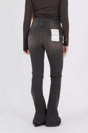 DENIM GISELLE FLARE NERO/MORO