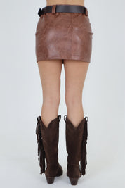 MINIGONNA ELE CROSTA TABACCO