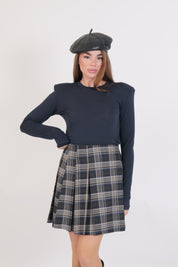MAGLIA MODAL LANA SPALLINE BLU