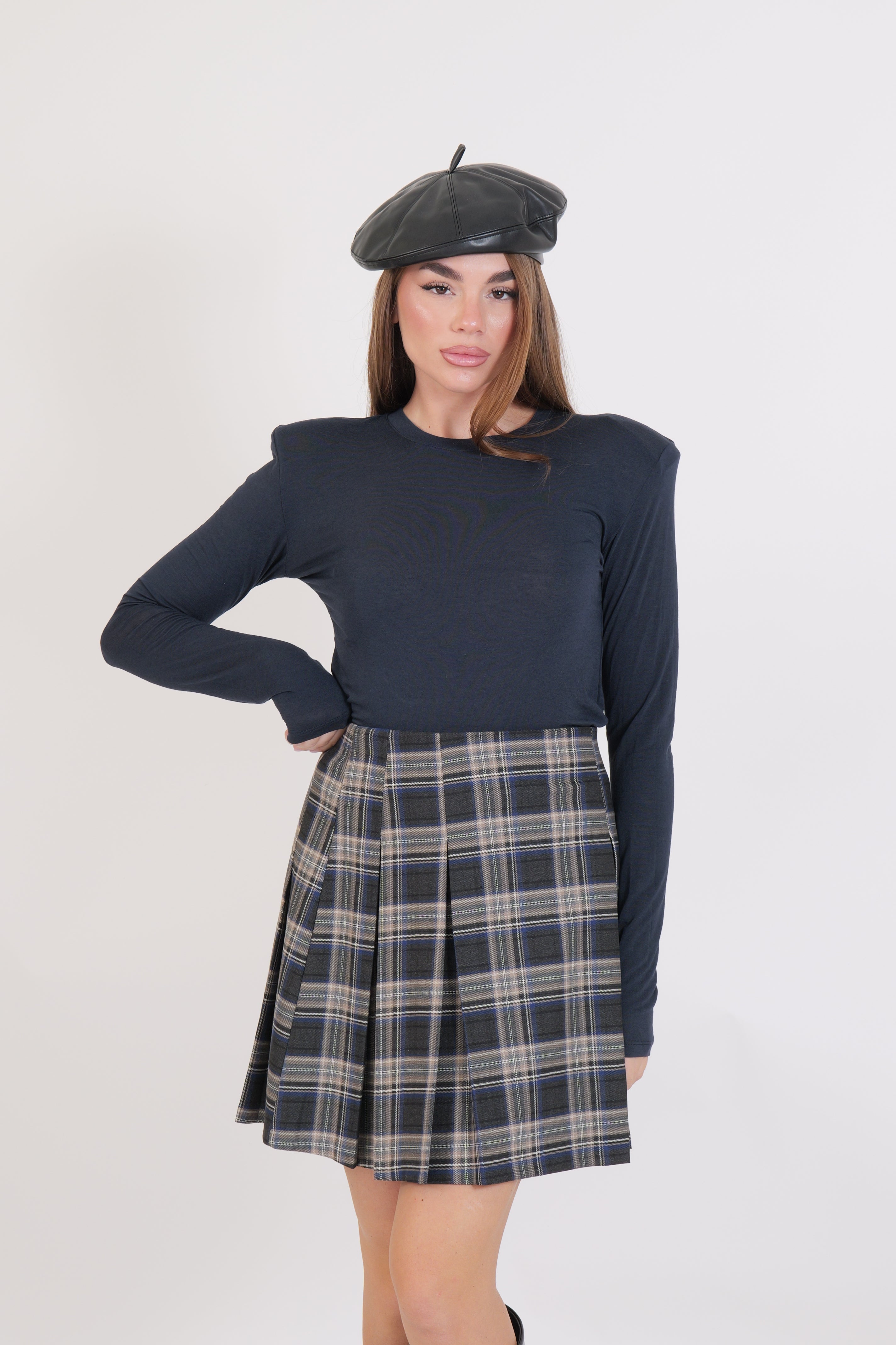 MAGLIA MODAL LANA SPALLINE BLU