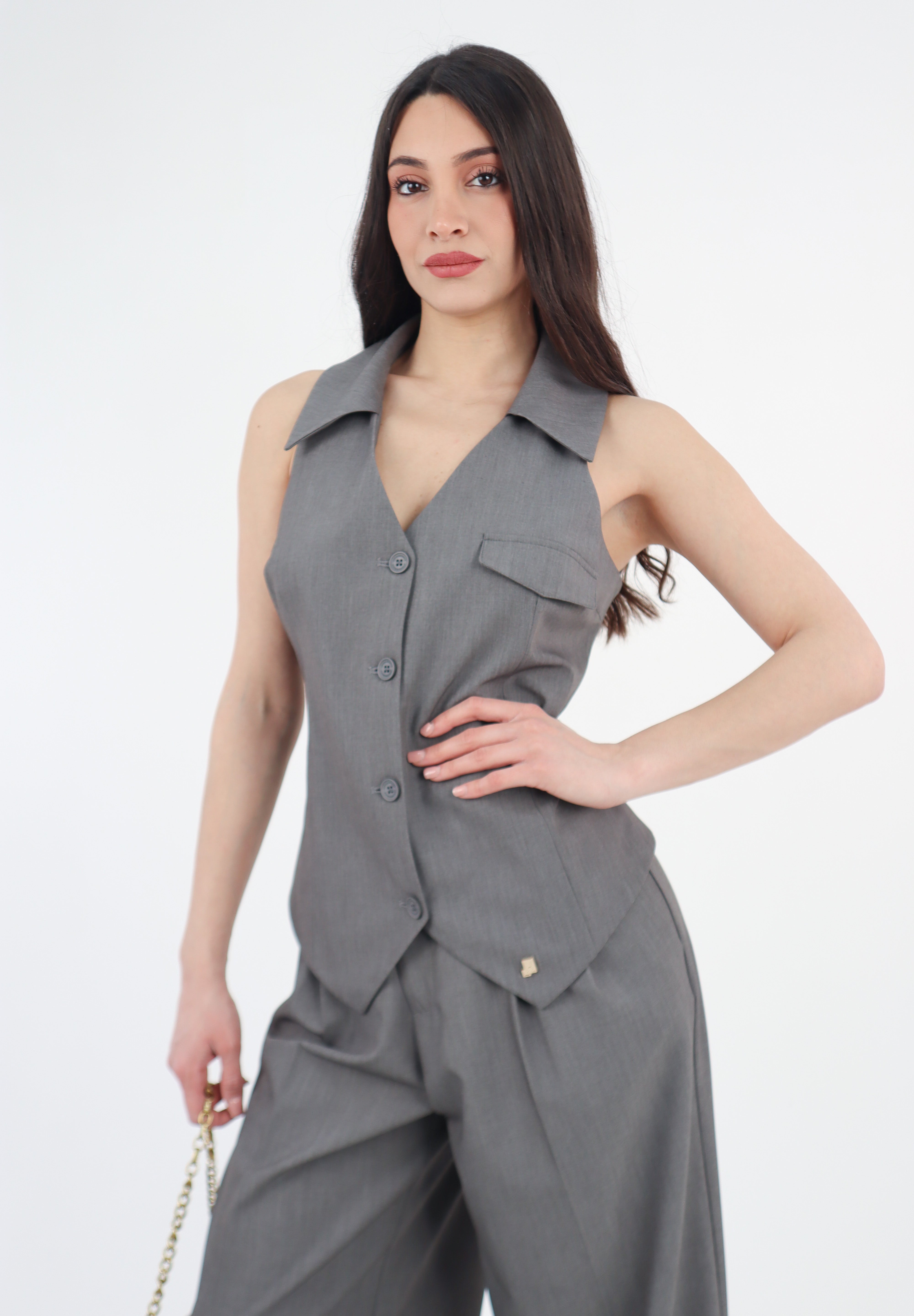 GILET REVERSE GRIGIO