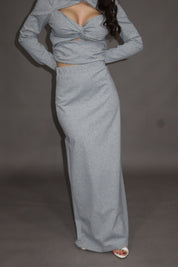 LONG SKIRT GRAY