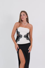 TOP BITTA WHITE BLACK