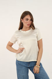 TOP SATIN AVORIO
