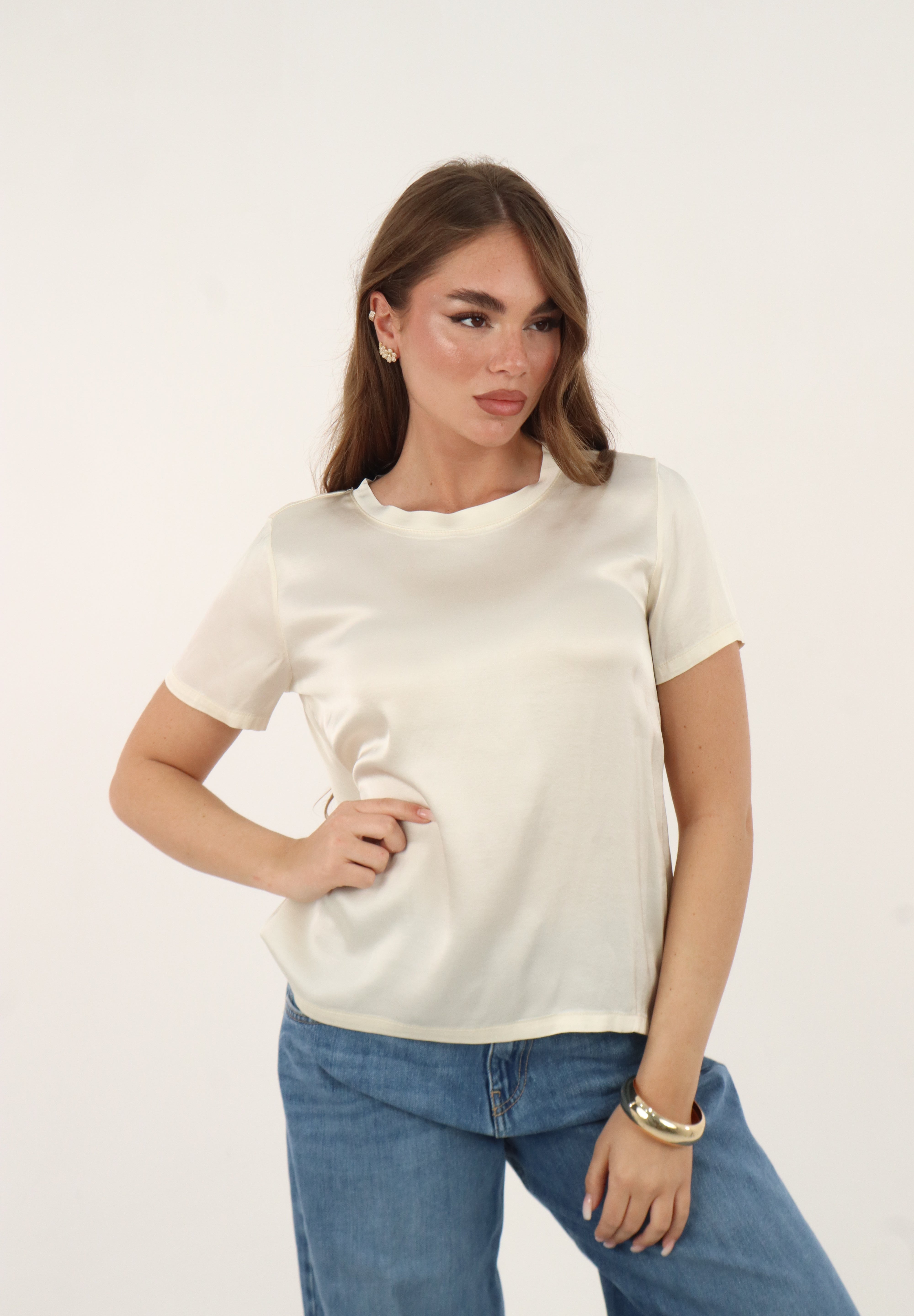 TOP SATIN AVORIO