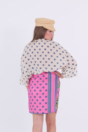 CAMICIA MISTO SETA FIORELLINI