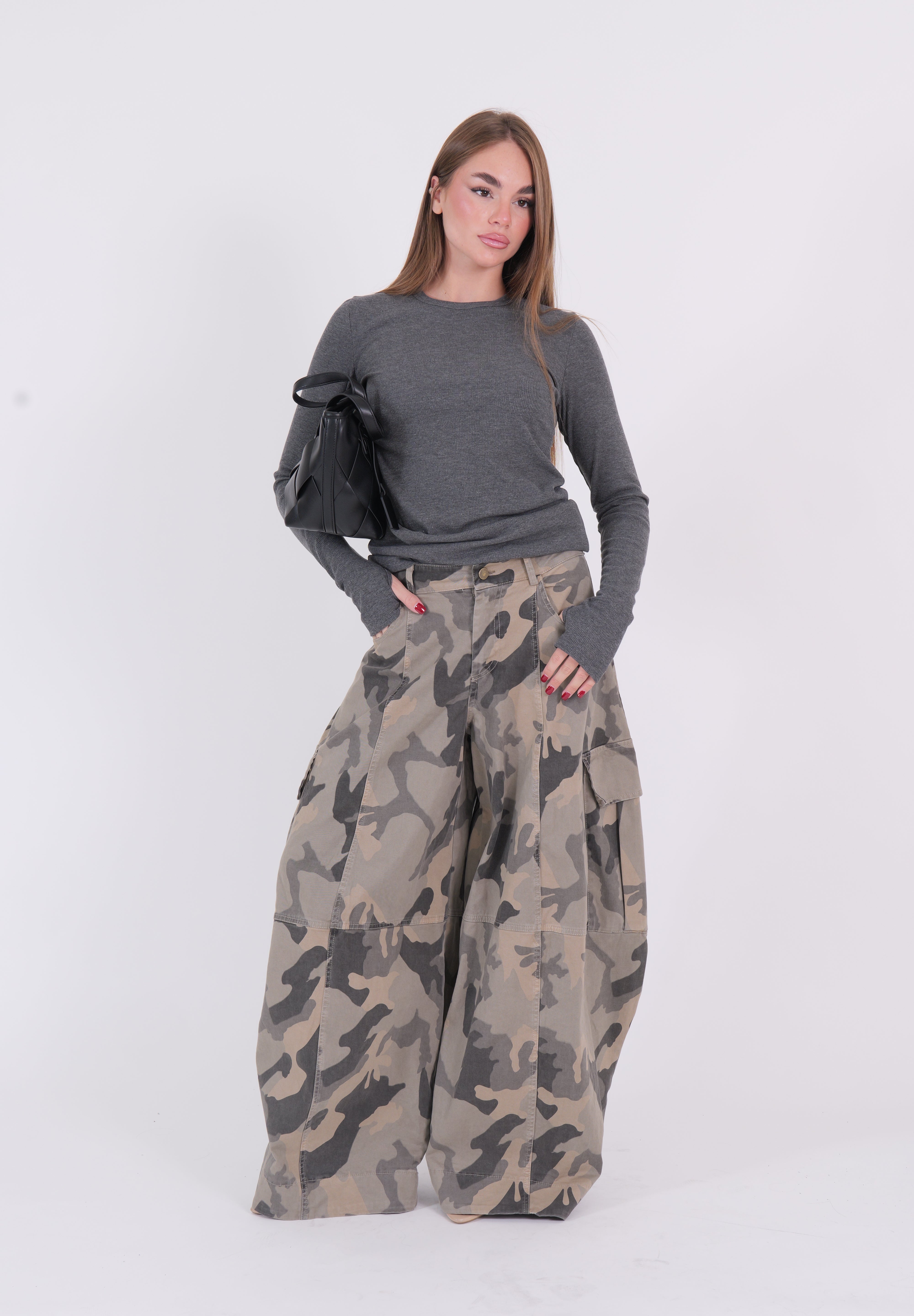 PANTALONE MIMETICO GRIGIO