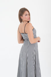 LONG DRESS VICHY NERO