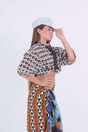 CAMICIA ETNICA NERA E BIANCA