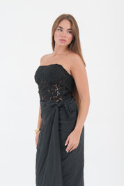 TOP CORSETTO ROSE NERO