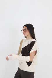 GILET GIROCOLLO ROMBI