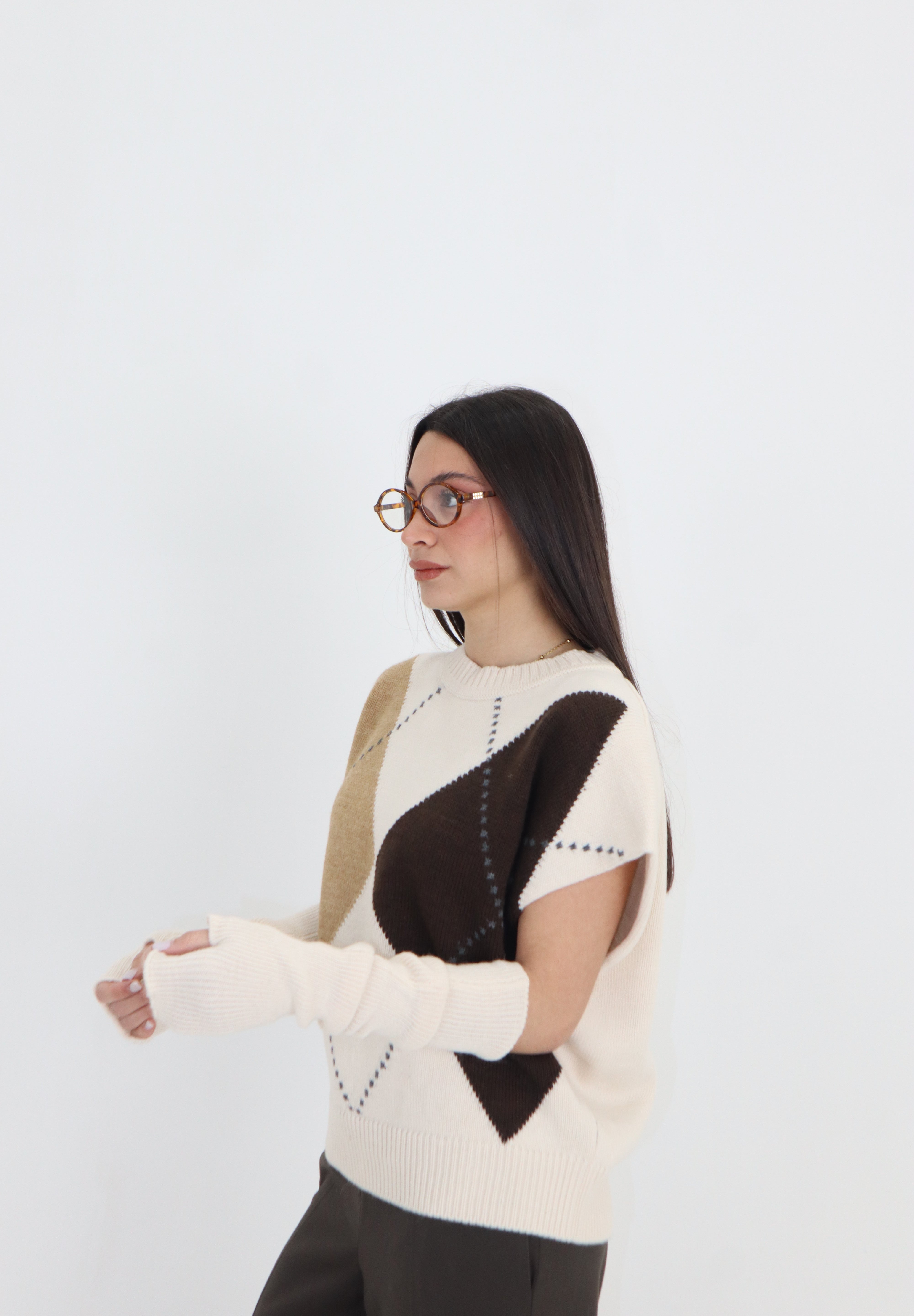 GILET GIROCOLLO ROMBI