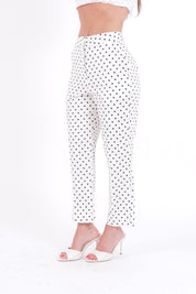 PANTALONI CAPRI POIS PANNA