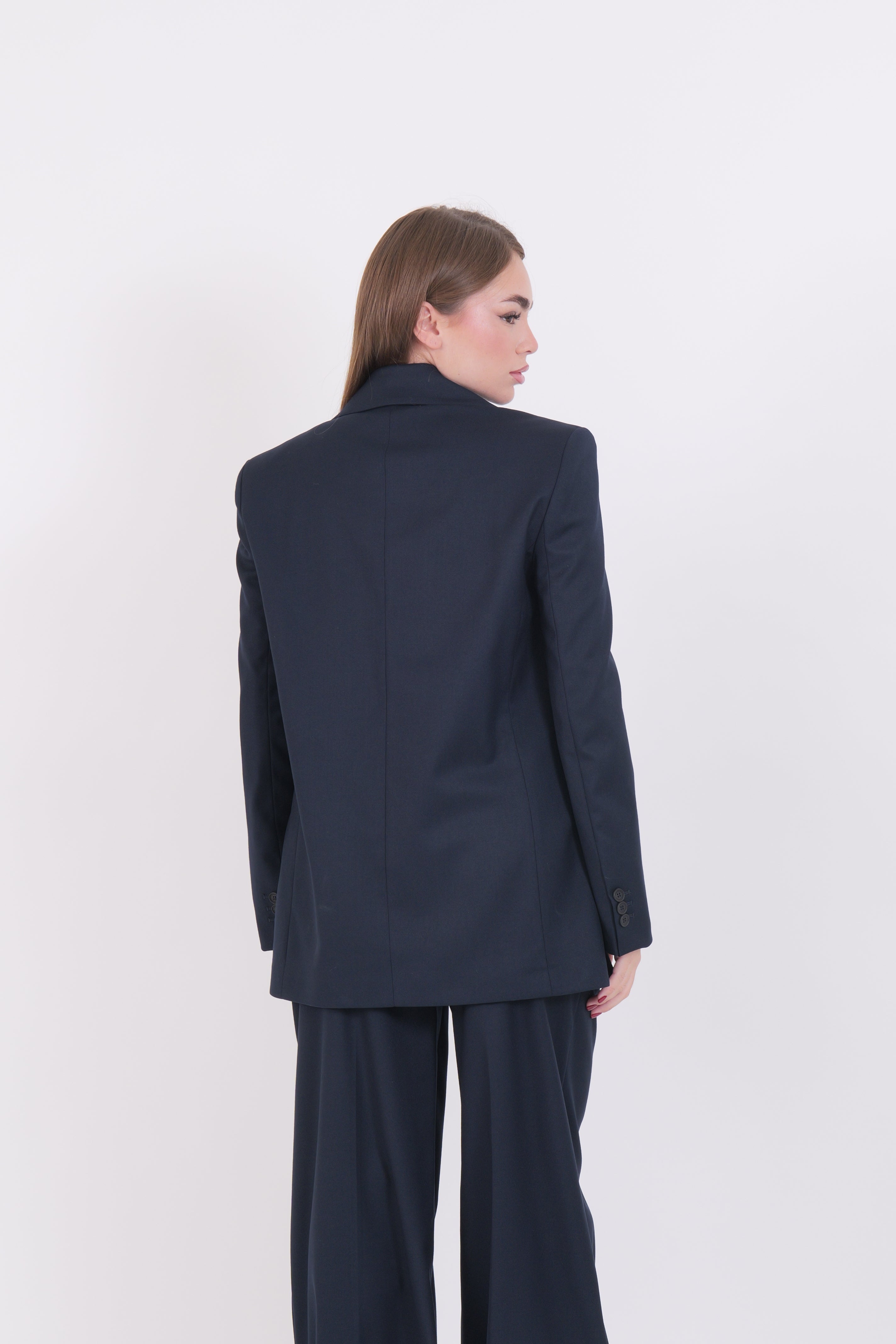 BLAZER MONOPETTO OVER BLU MAR DE MARGARITAS