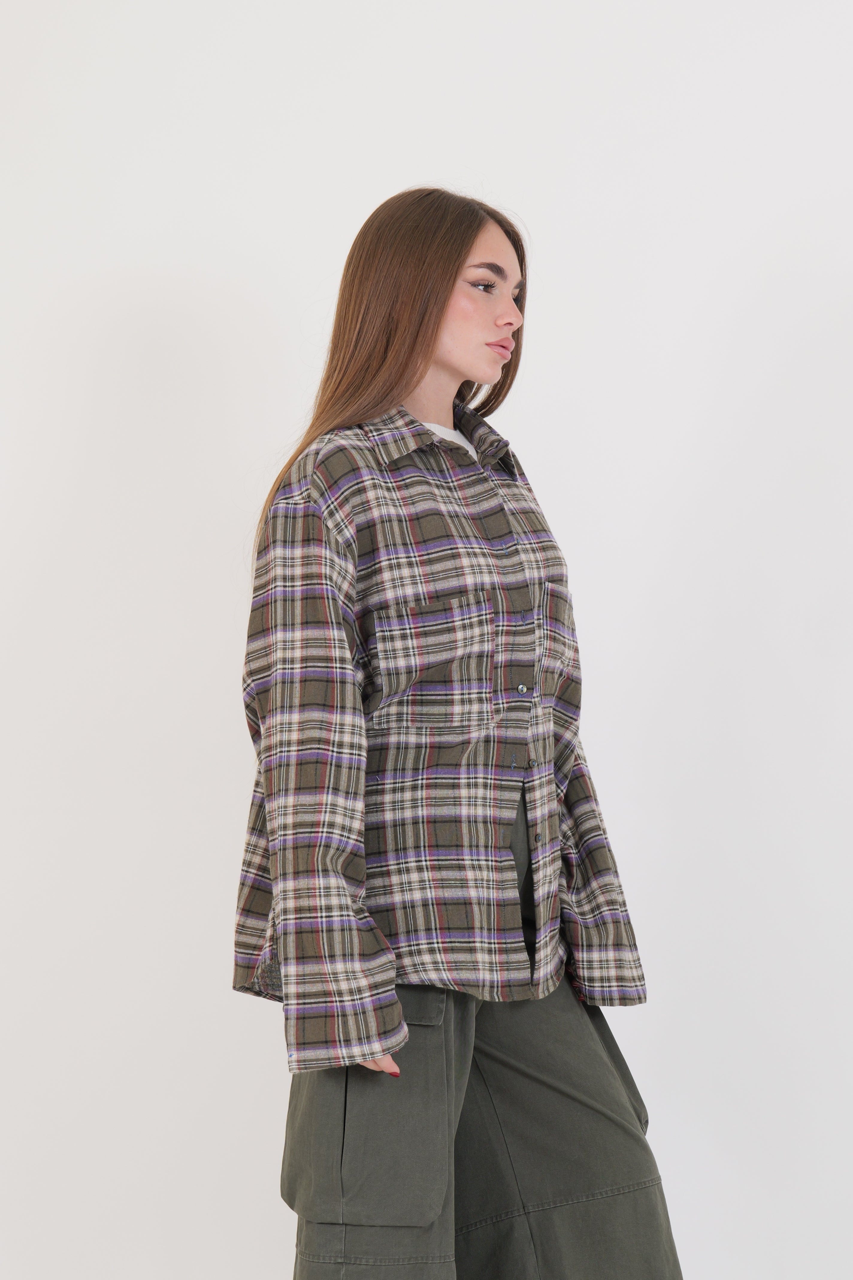 CAMICIA MAY MILITARE/VIOLA