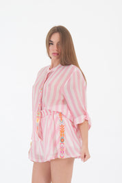 CAMICIA PANNA/ROSA