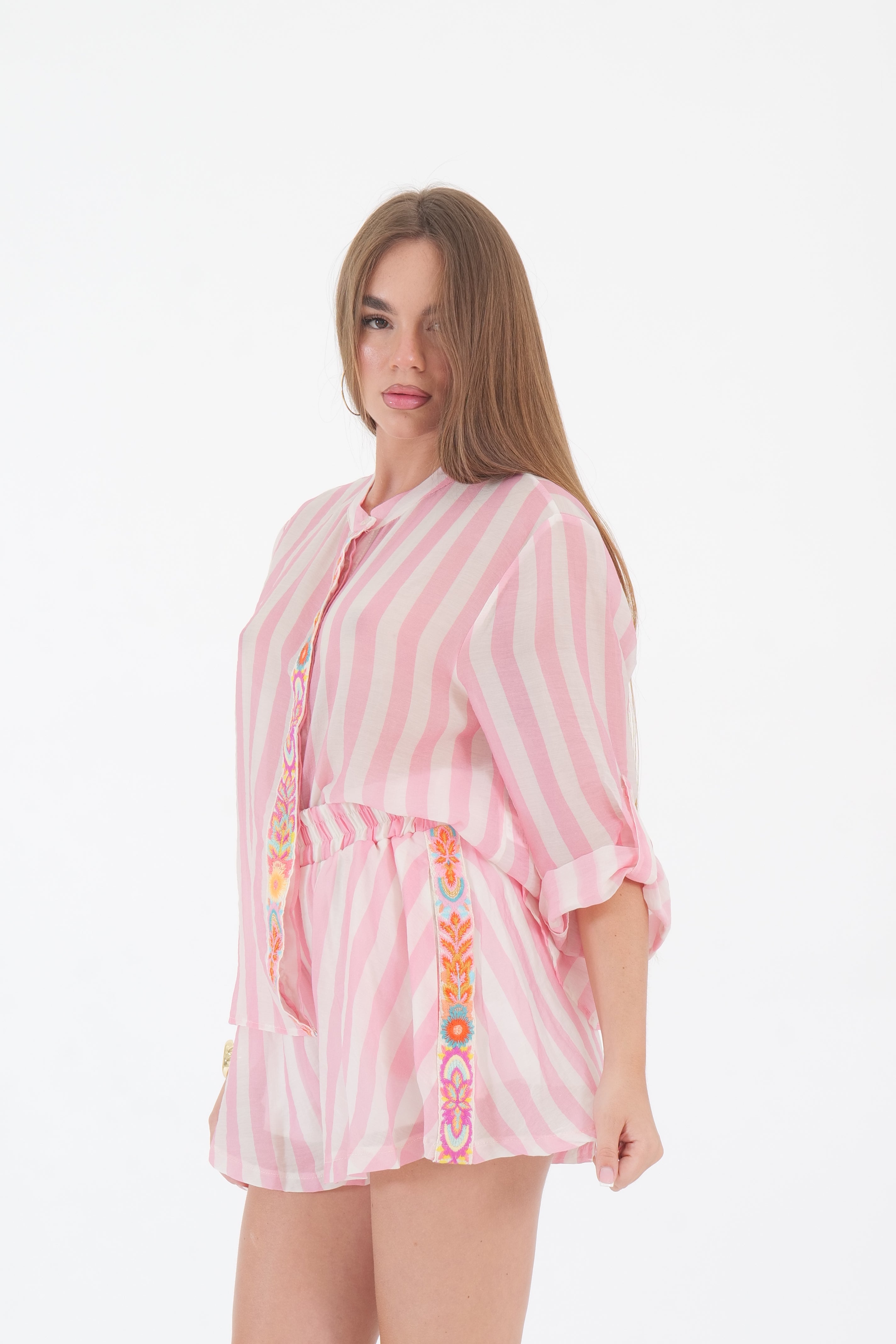 CAMICIA PANNA/ROSA