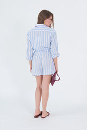 SHORTS MISTO LINO RIGHE