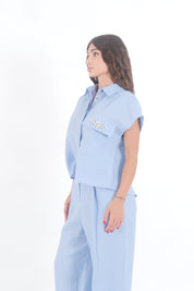 CAMICIA LINEN AZZURRO