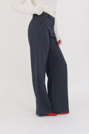 PANTALONE GESSATO BLU