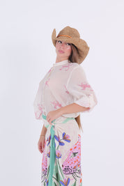 CAMICIA MUSSOLA LEOPARDO ROSA