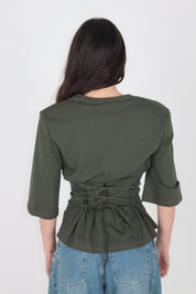 T-SHIRT CORSET GREEN