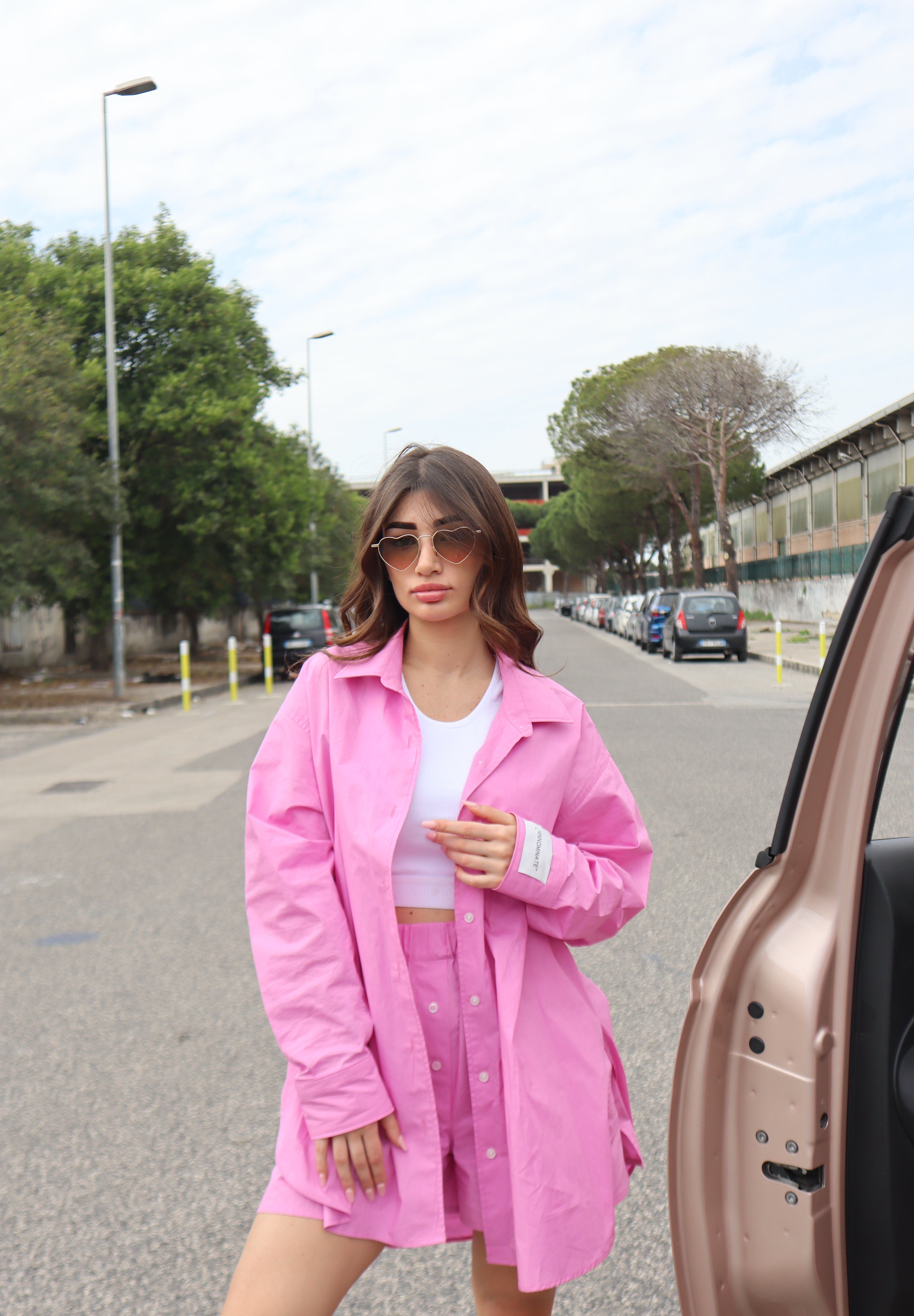 PINK BERMUDA SHORTS