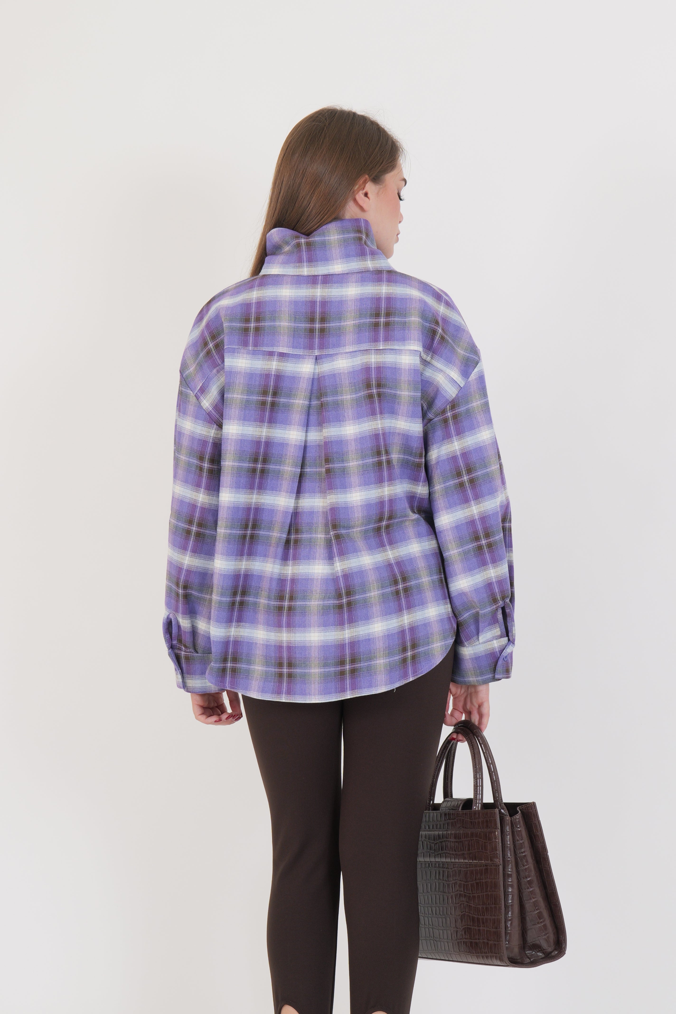 CAMICIA TARTAN VIOLA