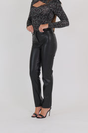 PANTALONE ECOPELLE NERO