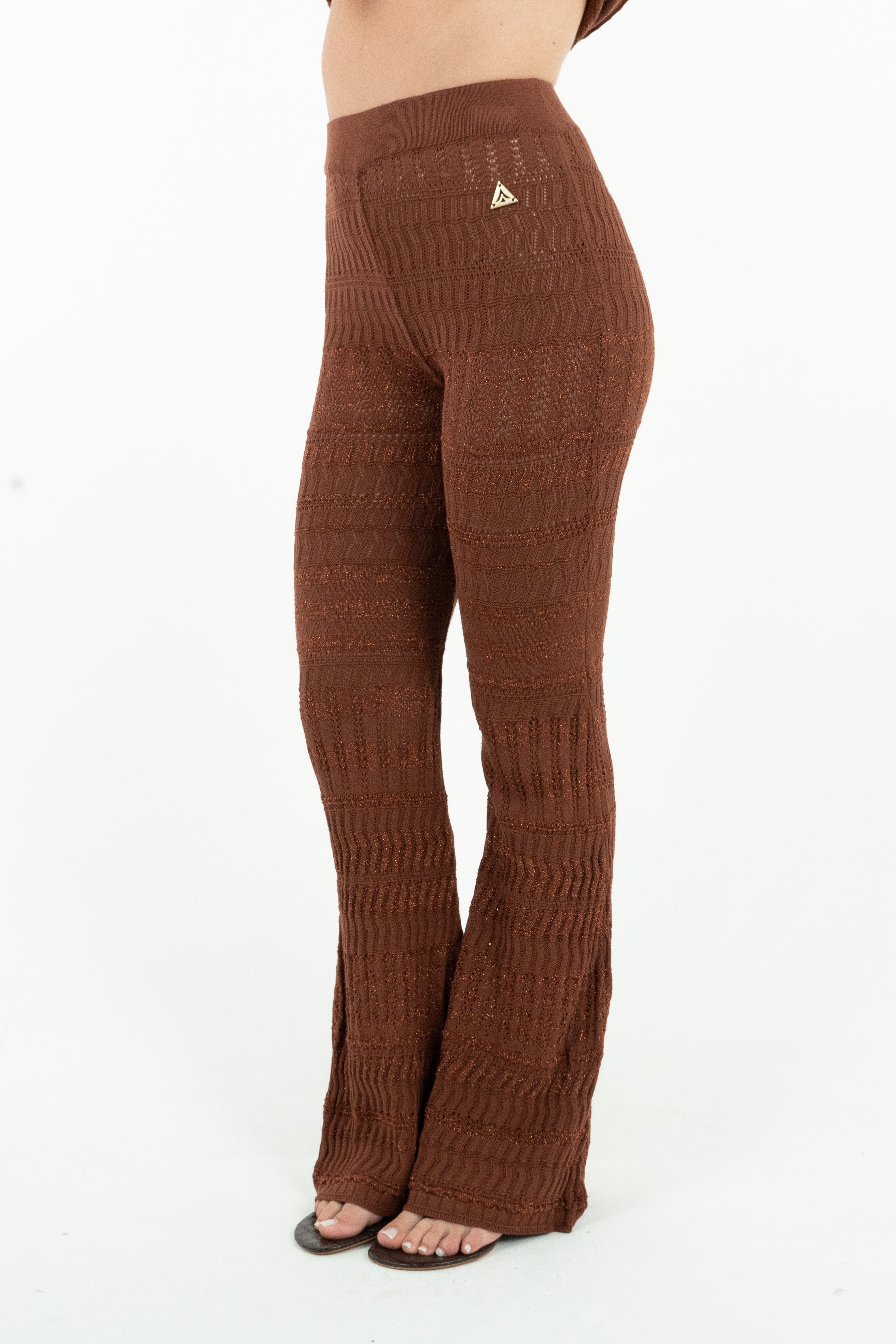 PANTALONE LUREX LACE MORO