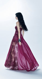 LONG DRESS NOA BURGUNDY