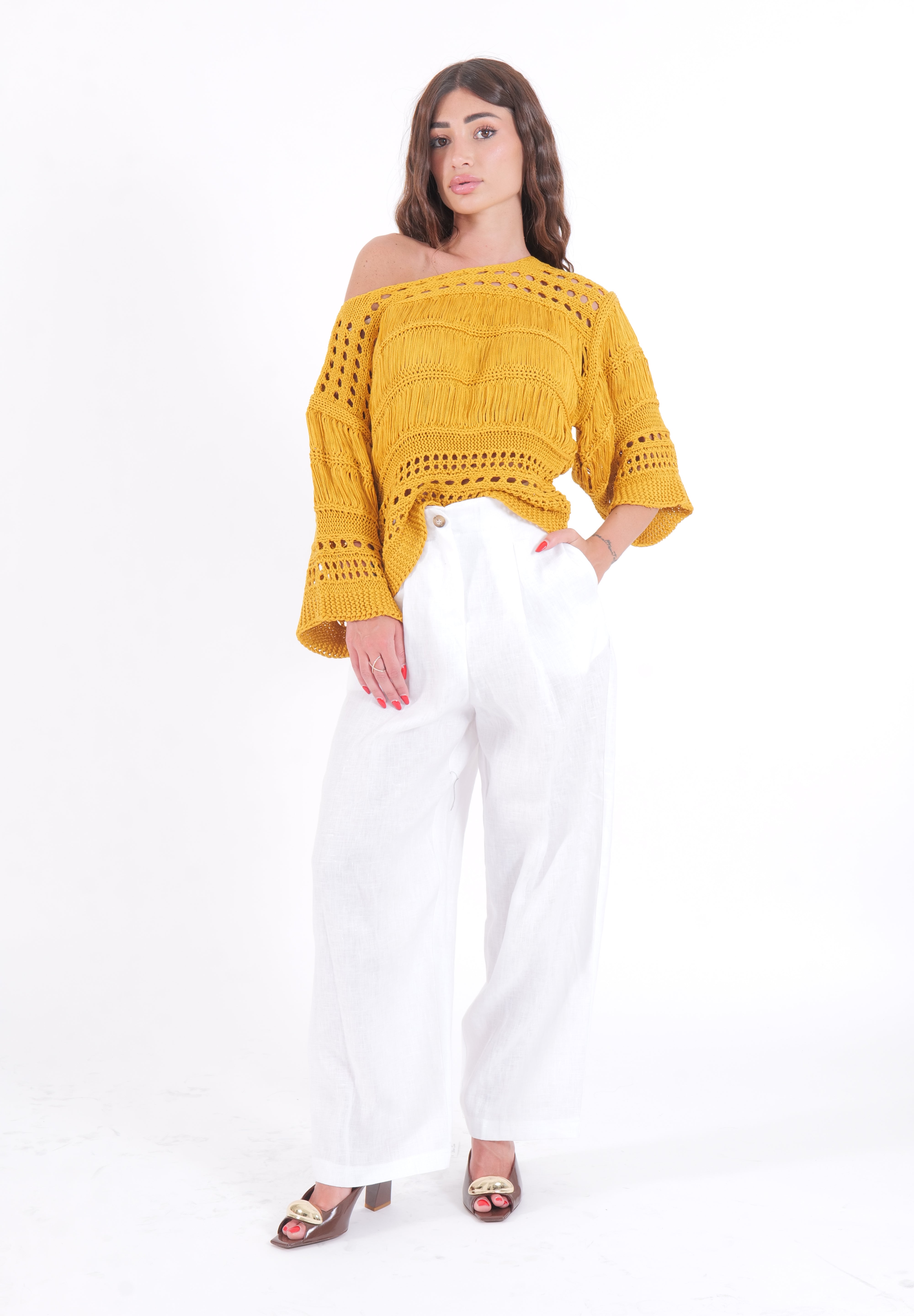 PANTALONE BIANCO LINEN