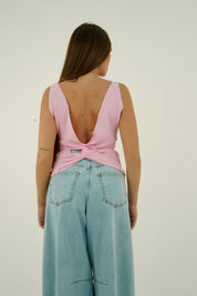 TOP SCOLLO V ROSA
