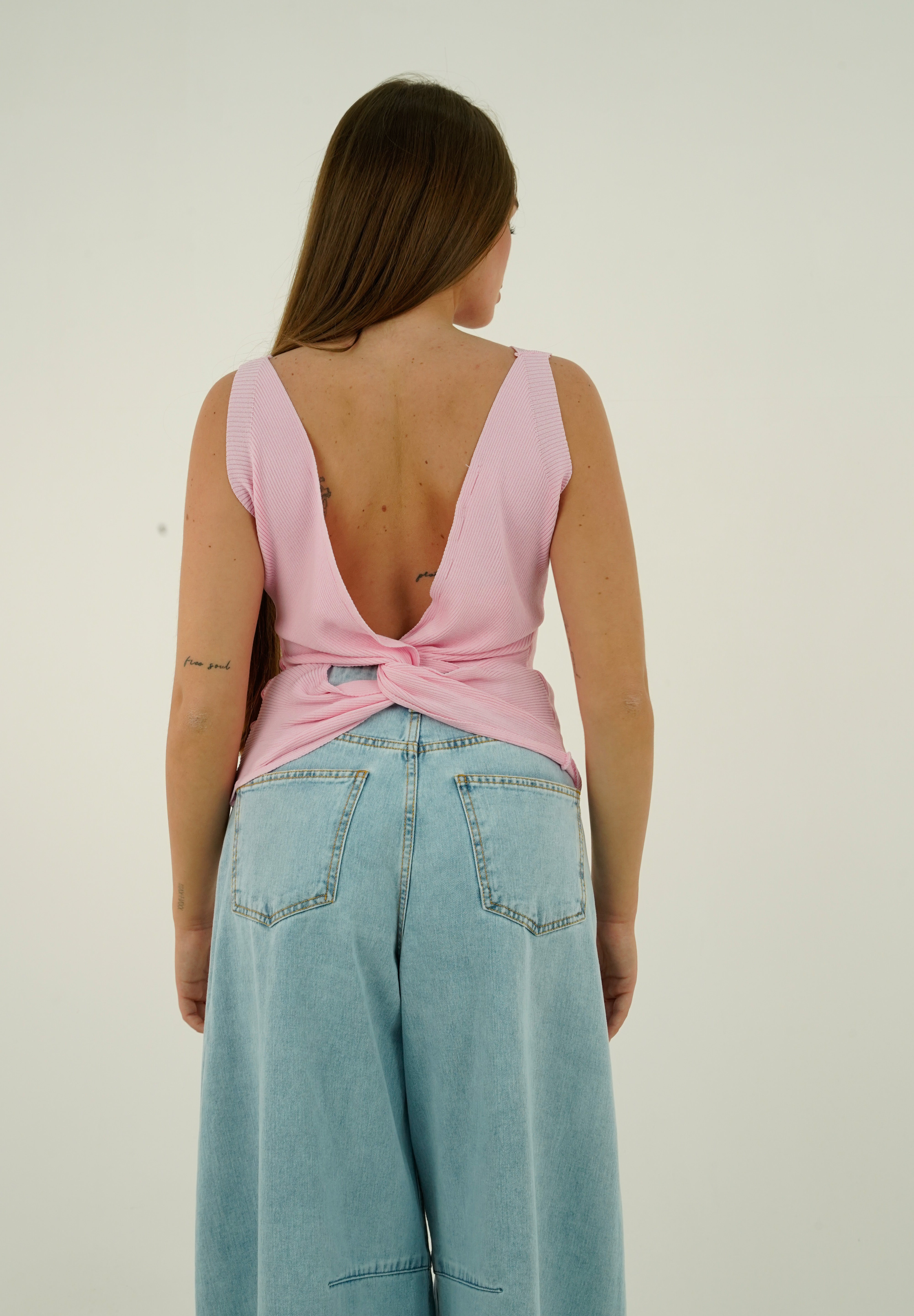 TOP SCOLLO V ROSA