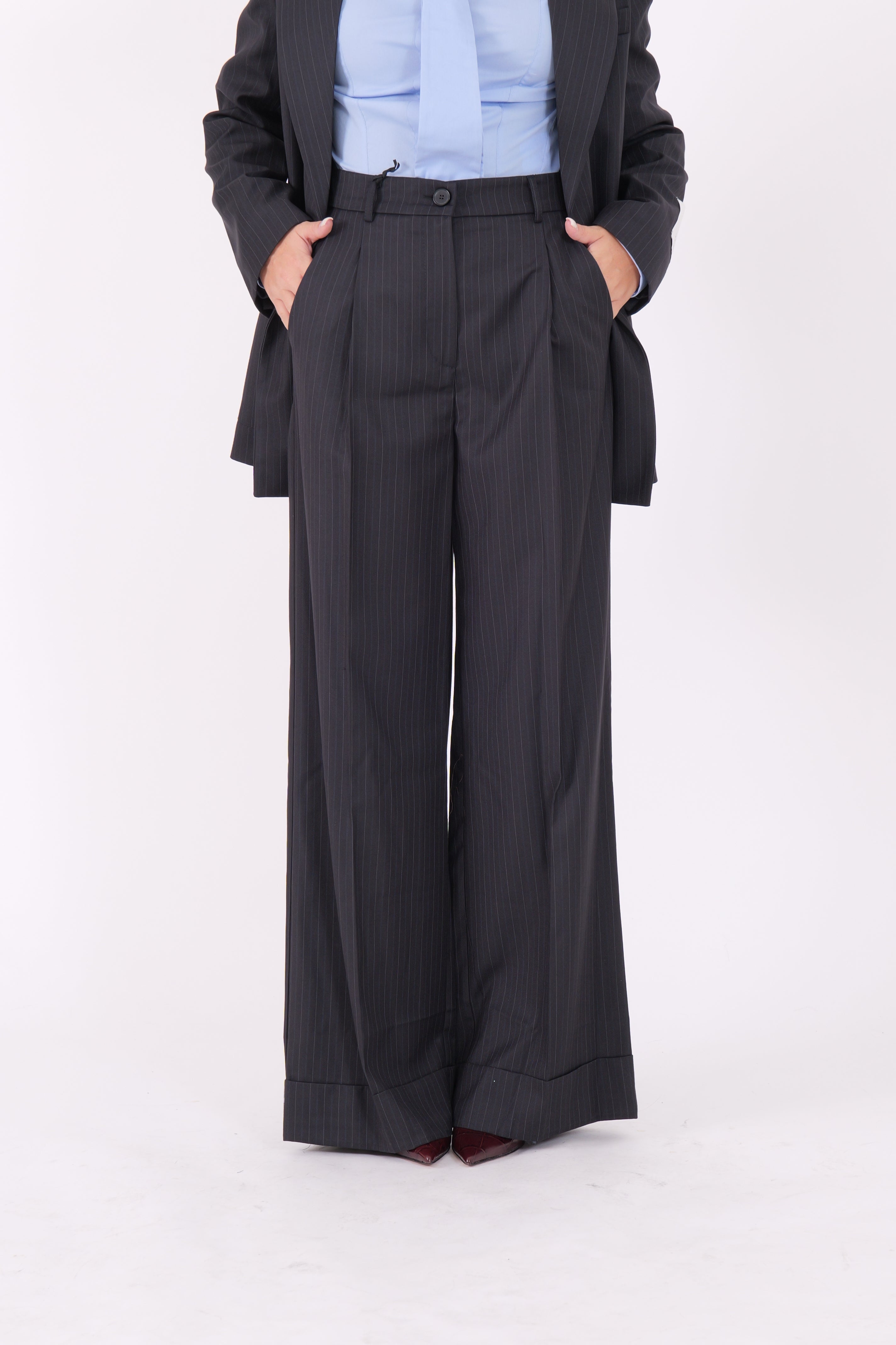 PANTALONE HOPE GESSATO BLU
