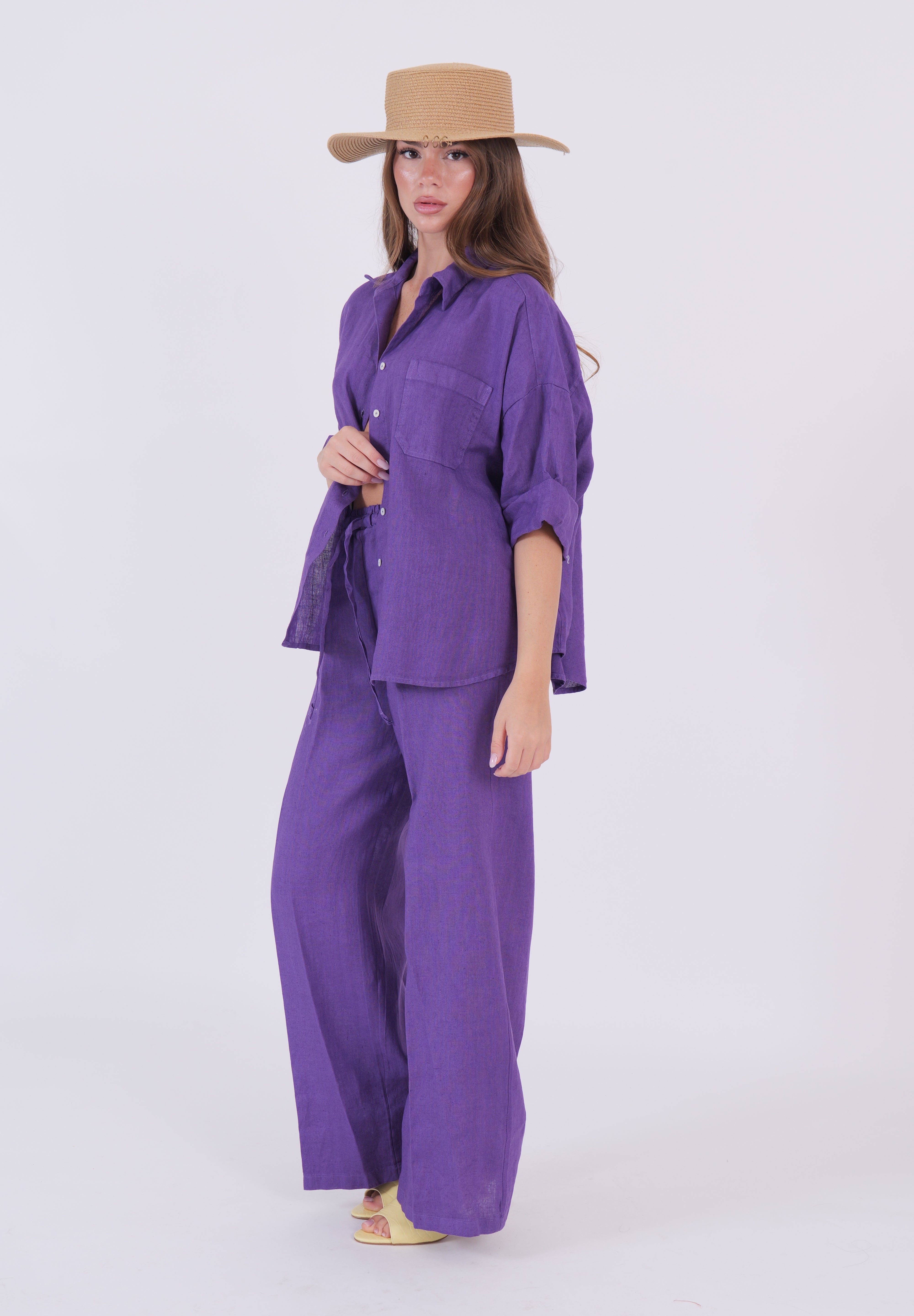 PANTALONE LINO VIOLA DIXIE